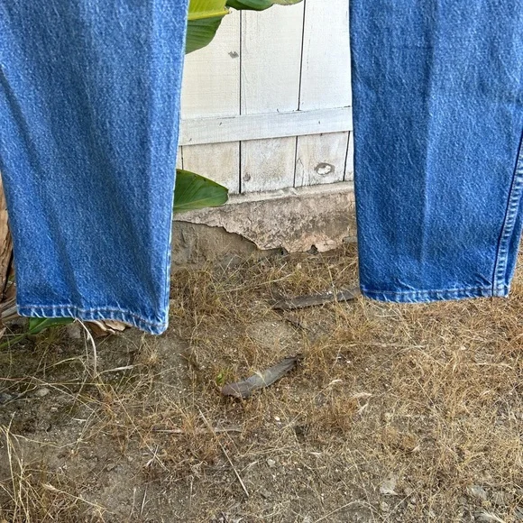 Vintage 1990s Wrangler Jeans 990 USA Made Faded Blue Denim 32x32 - Picture 6 of 7